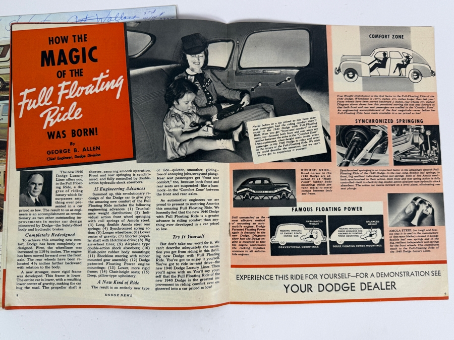 Pair Of Vintage 1940 Dodge News Magazine And 1969 Ford Wagons Dealership Sales Brochures [Photo 10]