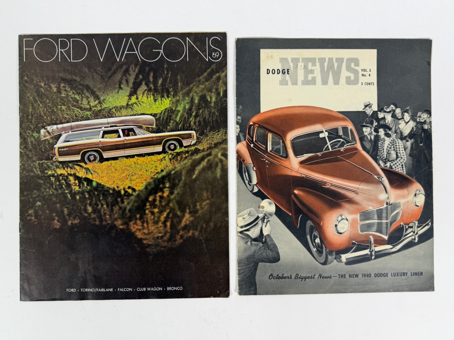 Pair Of Vintage 1940 Dodge News Magazine And 1969 Ford Wagons Dealership Sales Brochures [Photo 2]