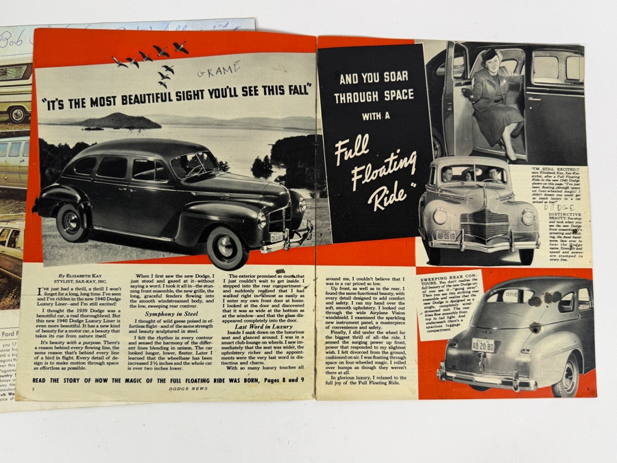 Pair Of Vintage 1940 Dodge News Magazine And 1969 Ford Wagons Dealership Sales Brochures [Photo 8]