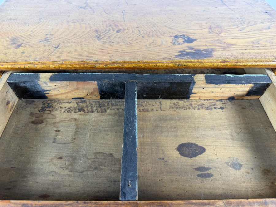 Vintage Carved Wooden Four Drawer Spool Cabinet Collector Chest 23'W X 17.5'D X 17.5'H [Photo 3]
