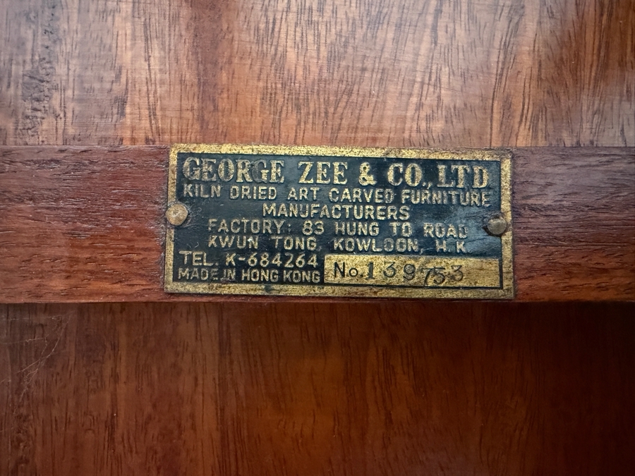Vintage George Zee And Co Ltd Kiln Dried Rosewood Barrel Form Garden Stool 17'W X 18.5'H [Photo 7]