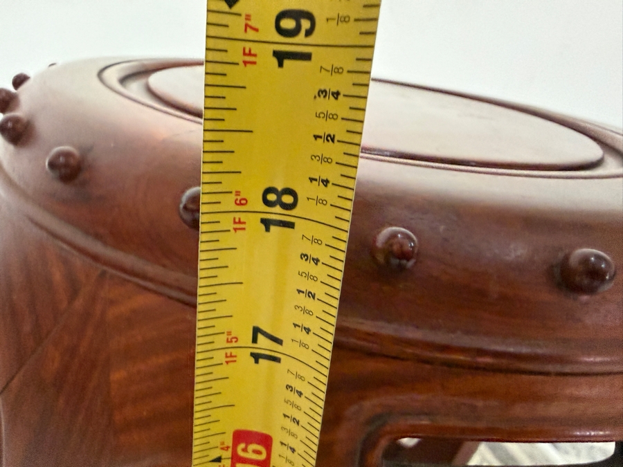 Vintage George Zee And Co Ltd Kiln Dried Rosewood Barrel Form Garden Stool 17'W X 18.5'H [Photo 9]