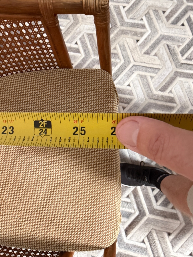 Pair Of Vintage Pacific Rattan Products Mid Century Modern Rattan Barrel Armchairs With Woven Cane Backrest Panels 26'W X 26'D X 33'H [Photo 7]