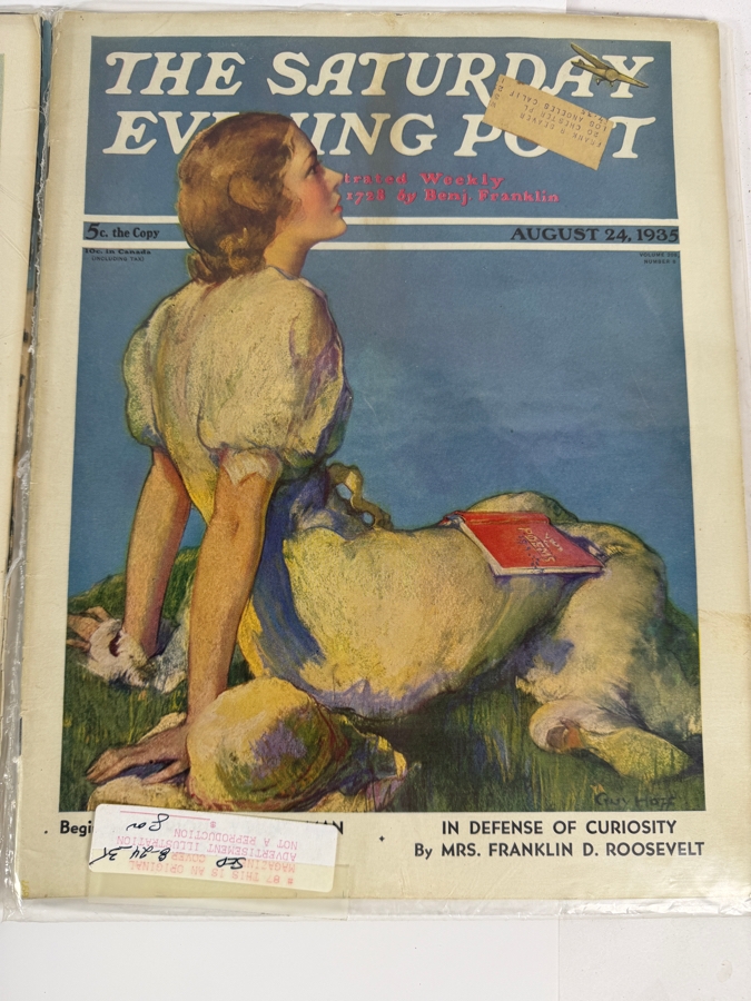 Collection Of Three Vintage 1934 To 1936 The Saturday Evening Post Magazines Featuring Classic Illustrated Covers [Photo 3]