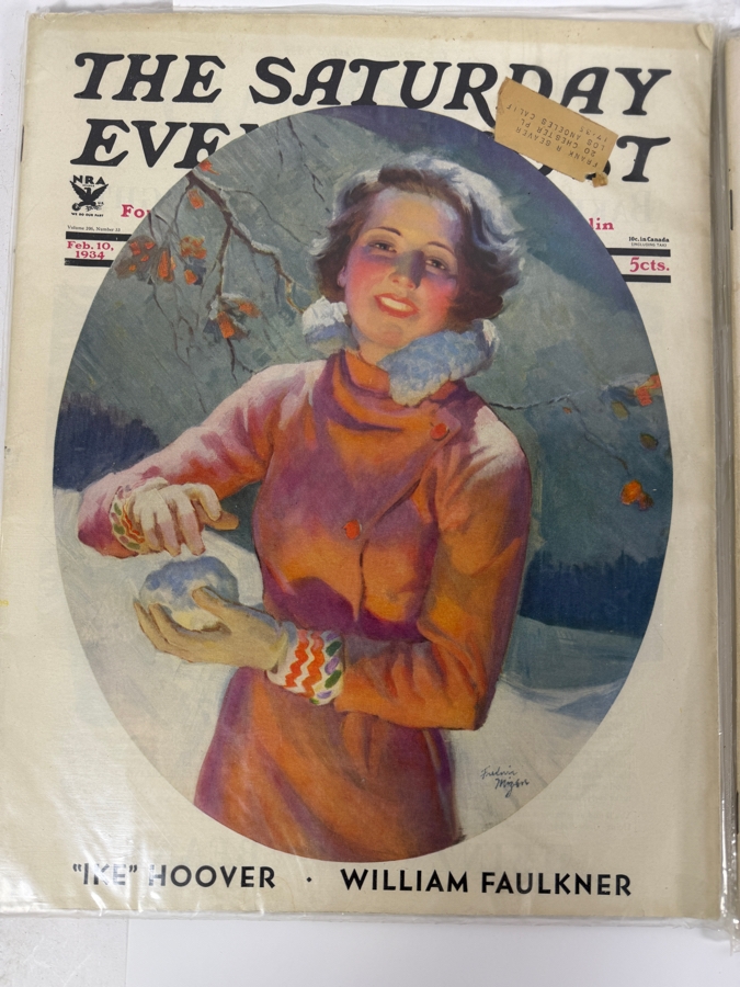 Collection Of Three Vintage 1934 To 1936 The Saturday Evening Post Magazines Featuring Classic Illustrated Covers [Photo 4]