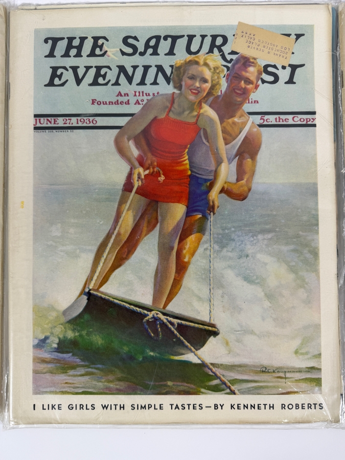 Collection Of Three Vintage 1934 To 1936 The Saturday Evening Post Magazines Featuring Classic Illustrated Covers [Photo 2]