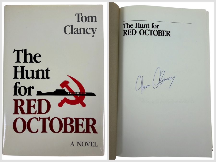 SIGNED The Hunt For Red October By Tom Clancy Signed Hardcover Book