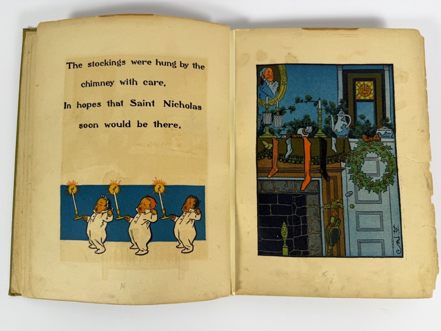 Antique 1902 Hardcover Book Denslow's Night Before Christmas Illustrated By W.W. Denslow M.A. Donohue & Co. Edition [Photo 12]