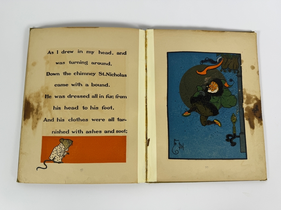 Antique 1902 Hardcover Book Denslow's Night Before Christmas Illustrated By W.W. Denslow M.A. Donohue & Co. Edition [Photo 16]