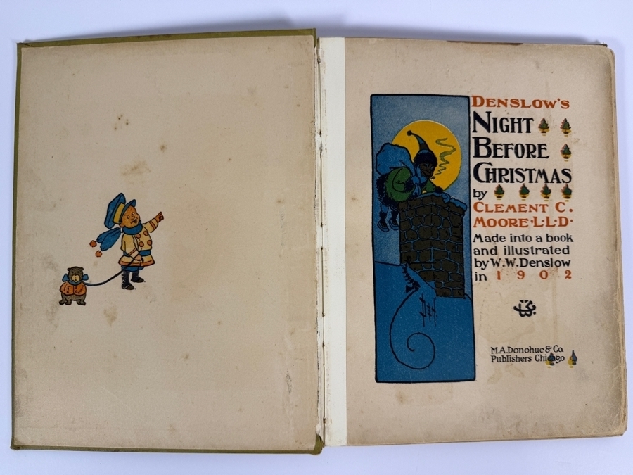 Antique 1902 Hardcover Book Denslow's Night Before Christmas Illustrated By W.W. Denslow M.A. Donohue & Co. Edition [Photo 2]