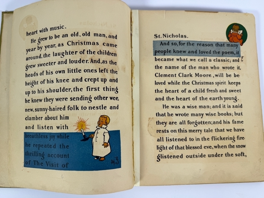 Antique 1902 Hardcover Book Denslow's Night Before Christmas Illustrated By W.W. Denslow M.A. Donohue & Co. Edition [Photo 8]