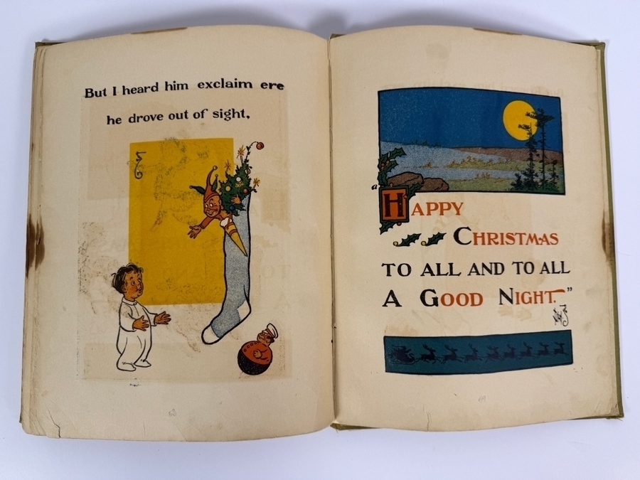 Antique 1902 Hardcover Book Denslow's Night Before Christmas Illustrated By W.W. Denslow M.A. Donohue & Co. Edition [Photo 19]