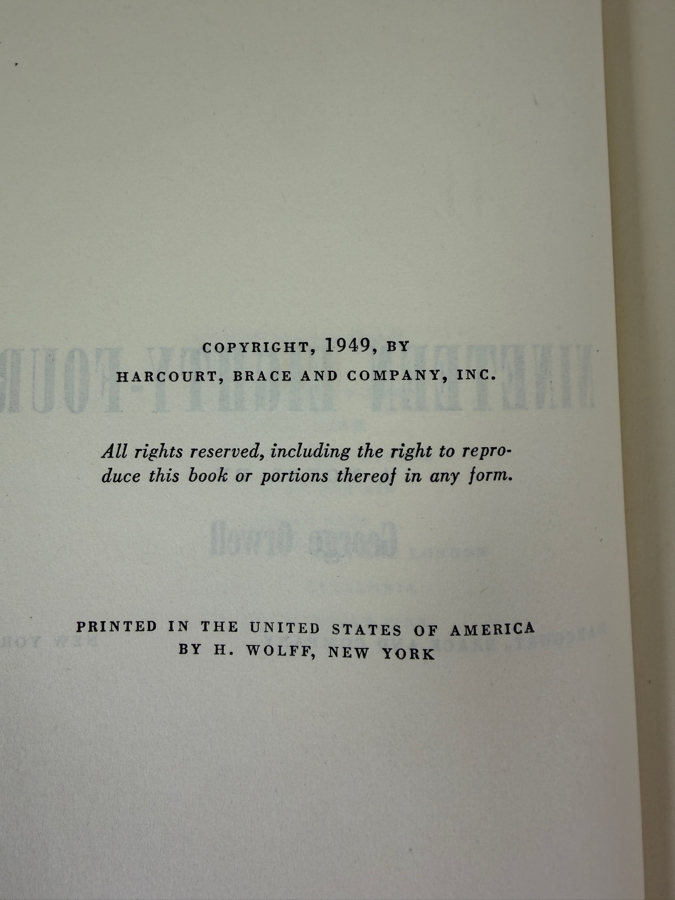 Nineteen Eighty-Four By George Orwell 1949 First American Edition Hardcover Novel [Photo 6]