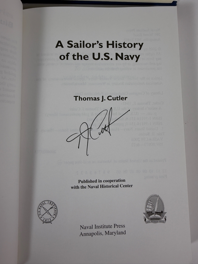 Collection Of Four Signed Naval Fiction And Biography Books All Hand Signed By Authors Stuart Landersman Joe Ditler and Thomas J Cutler [Photo 12]