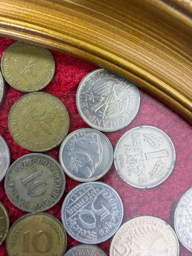 Framed Mixed Collection Of Vintage Pre-Euro West German Deutsche Mark and Austrian Schilling Coins [Photo 5]