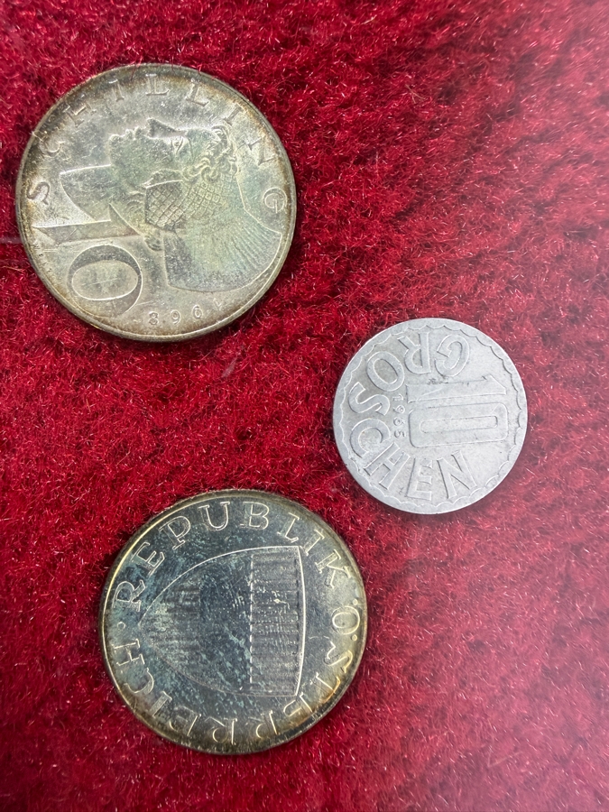 Framed Mixed Collection Of Vintage Pre-Euro West German Deutsche Mark and Austrian Schilling Coins [Photo 8]