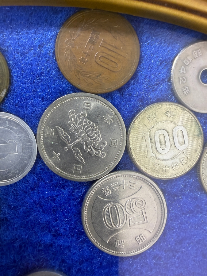 Framed Mixed Collection Of Vintage Asian Circulating Coins Featuring Japanese Yen and Republic of China Taiwan Dollars [Photo 9]
