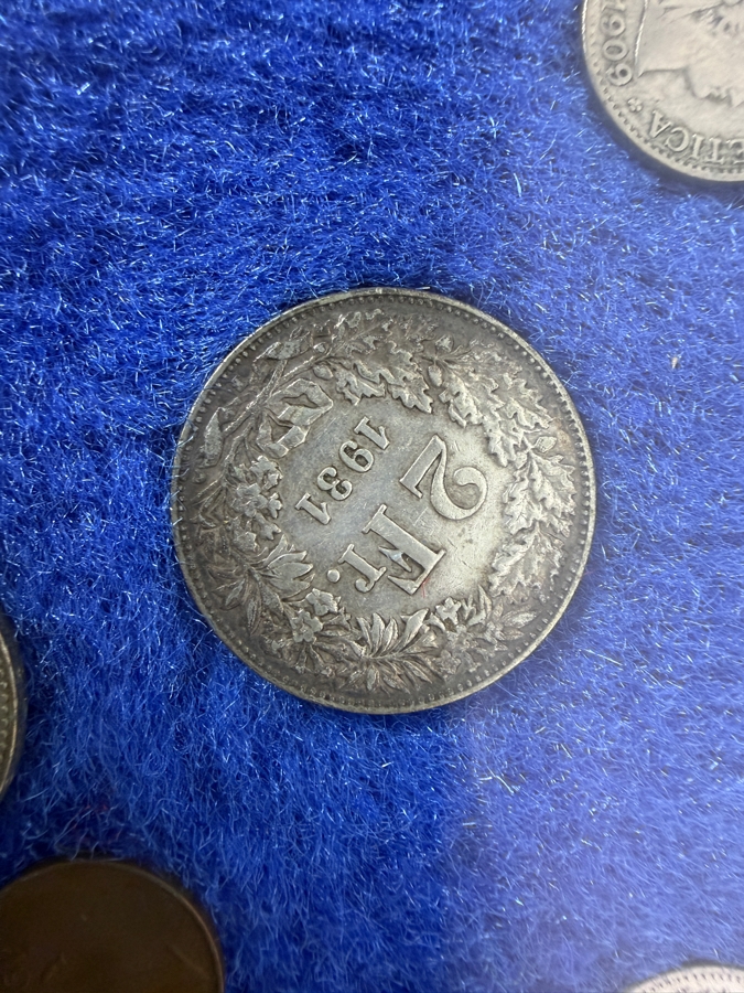 Framed Historical Collection Of Swiss Franc And Rappen Coins [Photo 5]