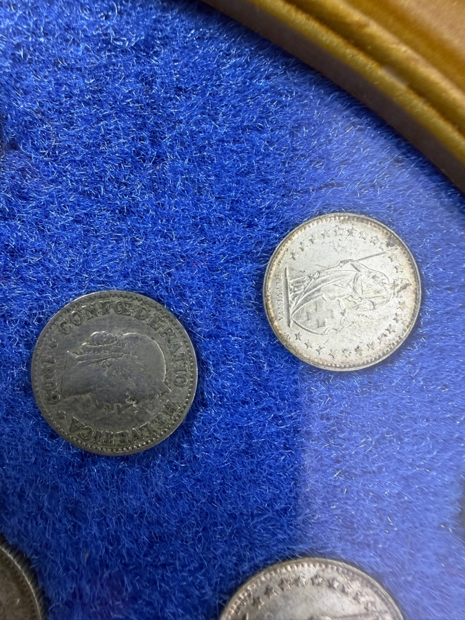 Framed Historical Collection Of Swiss Franc And Rappen Coins [Photo 6]
