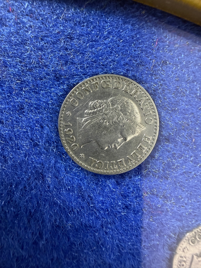 Framed Historical Collection Of Swiss Franc And Rappen Coins [Photo 7]