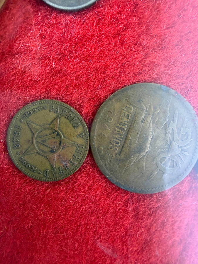Framed Vintage International Coin Collection Featuring Chilean Pesos [Photo 14]