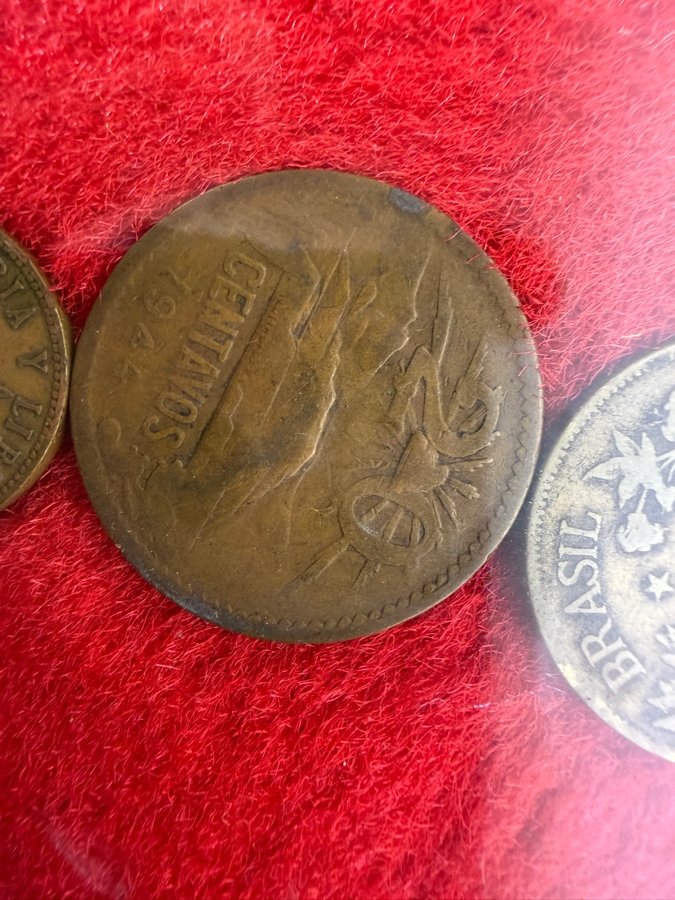Framed Vintage International Coin Collection Featuring Chilean Pesos [Photo 8]