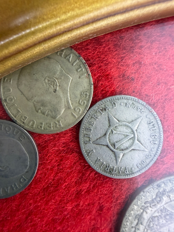Framed Vintage International Coin Collection Featuring Chilean Pesos [Photo 12]