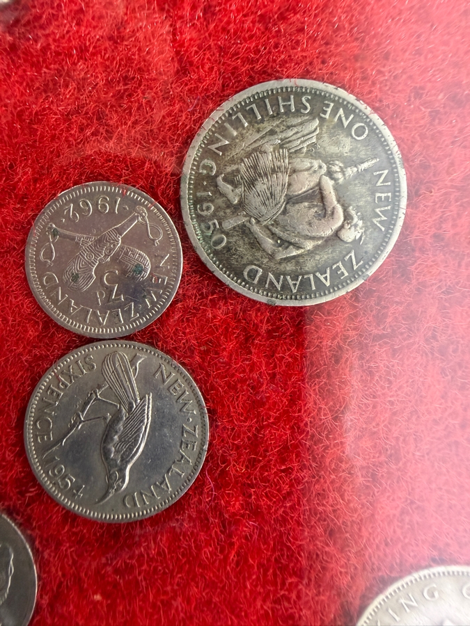 Framed Vintage Collection Of New Zealand Commonwealth Coins [Photo 2]