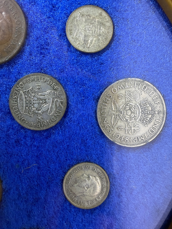 Framed Vintage Collection Of British United Kingdom Coins Featuring Shillings [Photo 2]
