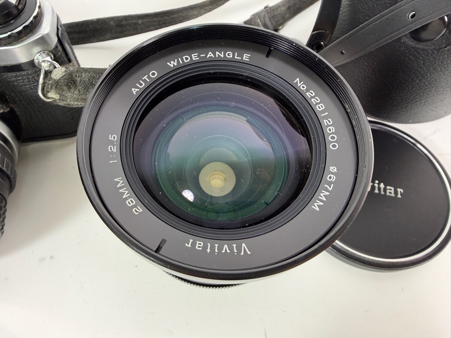 Vintage Pentax ME 35mm SLR Camera Kit With Pair of Vivitar Lenses [Photo 4]