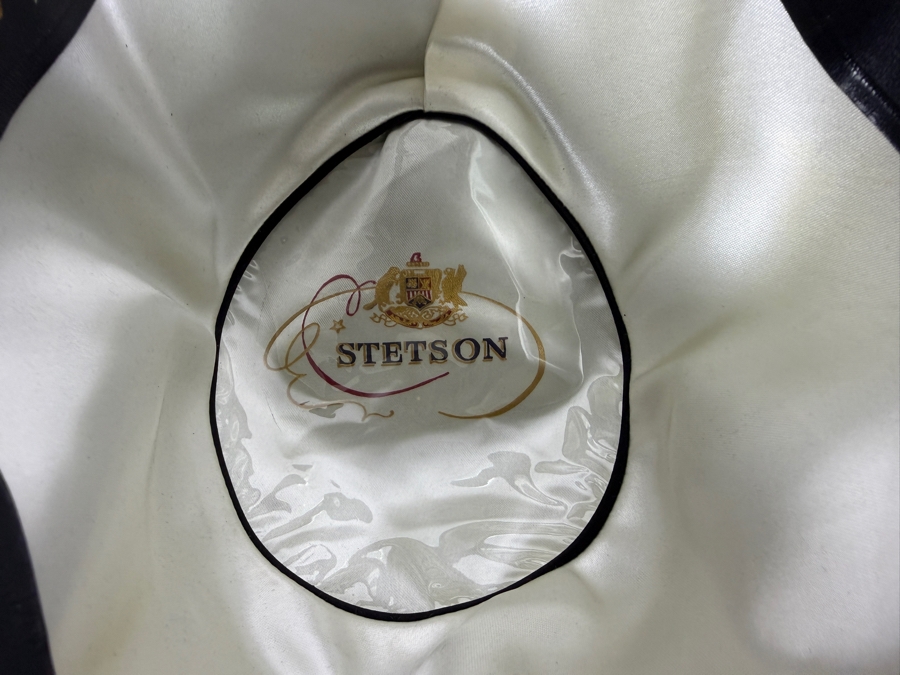 Vintage John B Stetson Company The Sovereign Black Fur Felt Bowler Derby Hat Interior Sweatband Size 7 [Photo 4]