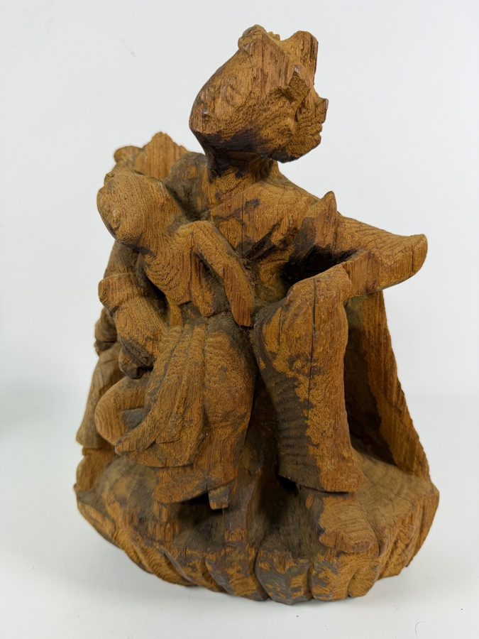 Vintage Mid Century Balinese Hand Carved Suar Wood Intricate Interlocking Multidimensional Village Family Community Figural Sculpture 12'H [Photo 5]