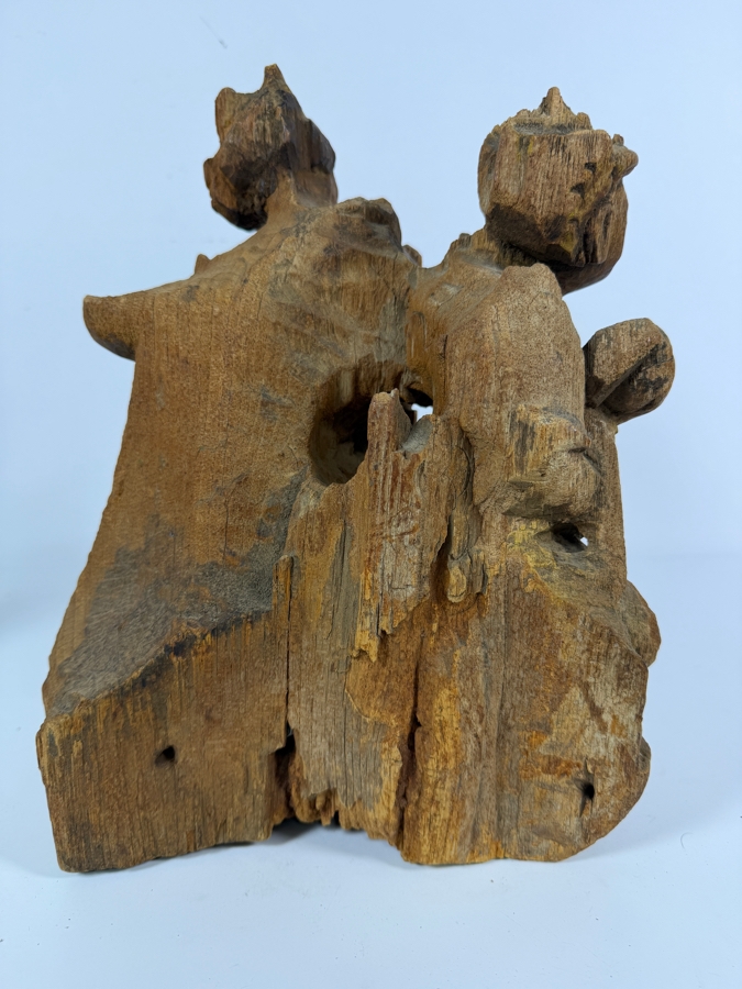 Vintage Mid Century Balinese Hand Carved Suar Wood Intricate Interlocking Multidimensional Village Family Community Figural Sculpture 12'H [Photo 7]
