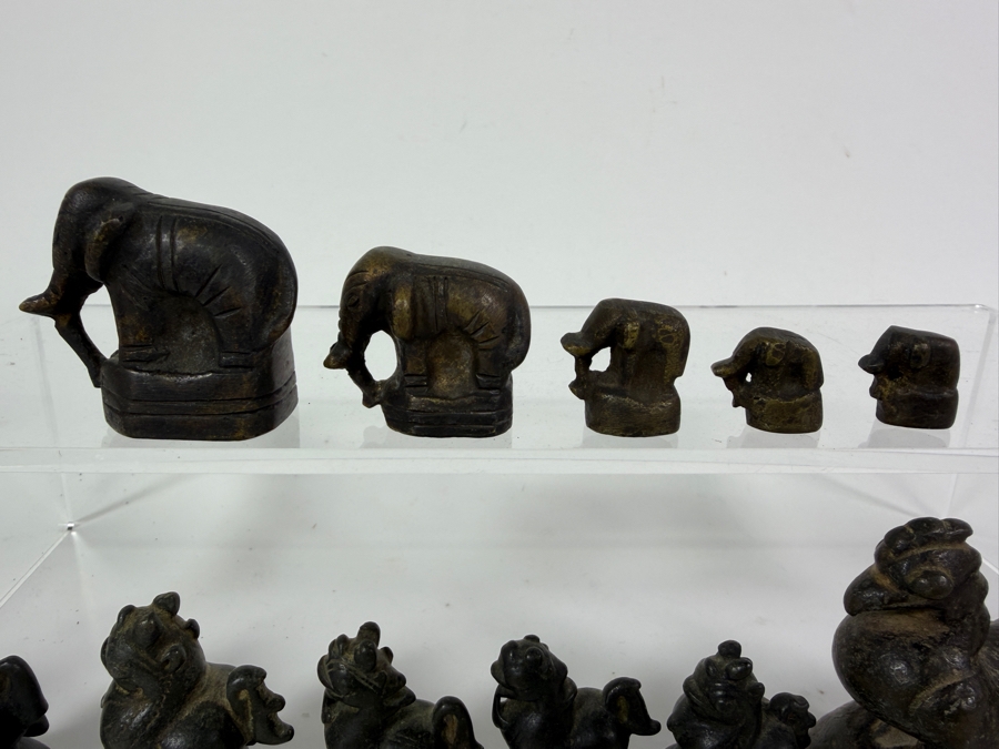 Just Added - Antique Bronze Zoomorphic Trade Weights 'Opium Weights' from Burma (Myanmar) in the Form of Elephants, Chinthe or Lion-like Beasts and Mythical Birds [Photo 5]