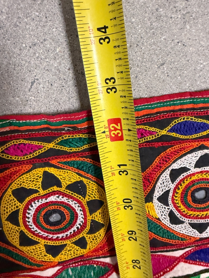 Just Added - Kutch Embroidery Textile from India 32.5 X 72 [Photo 6]