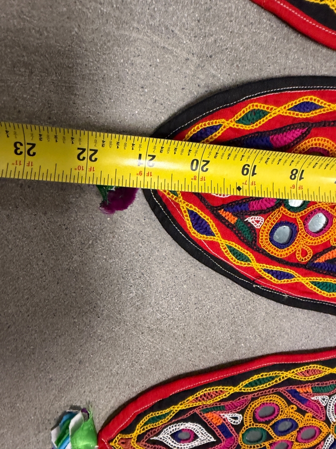 Just Added - Vibrant Indian Decorative Toran with Traditional Hand-embroidered Mirror Work and Colorful Hanging Tassels 98 X 22 [Photo 5]