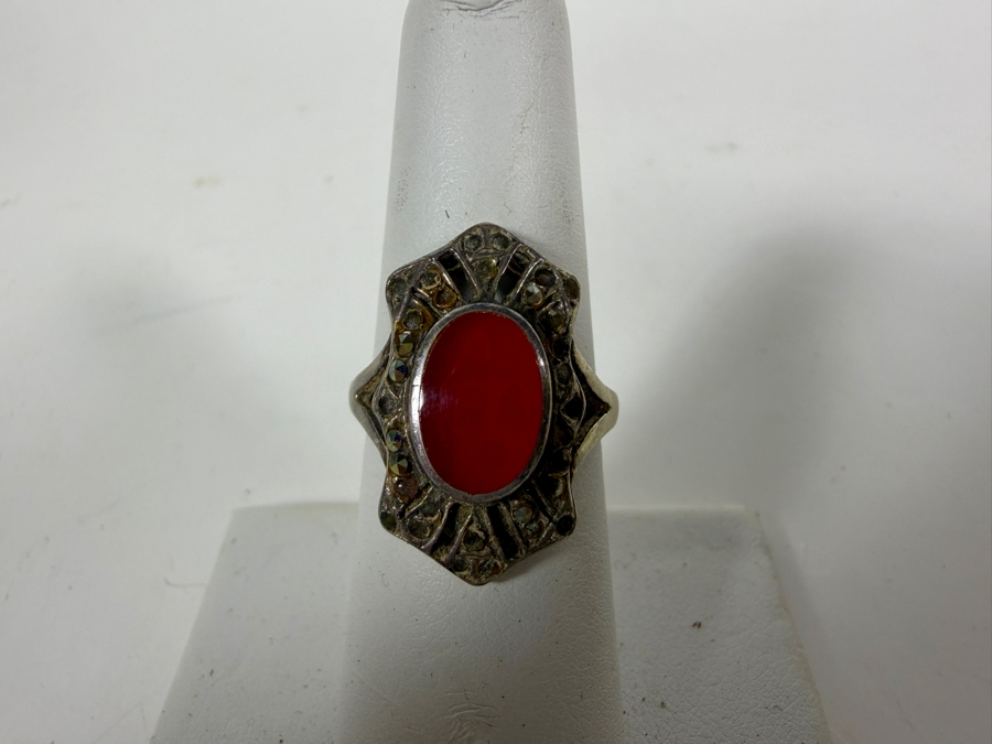(6) Vintage Sterling Silver Rings Size 6-7 27.9g [Photo 5]