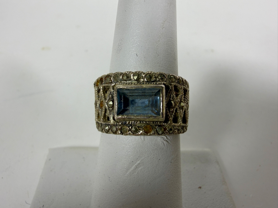 (6) Vintage Sterling Silver Rings Size 6-7 27.9g [Photo 4]