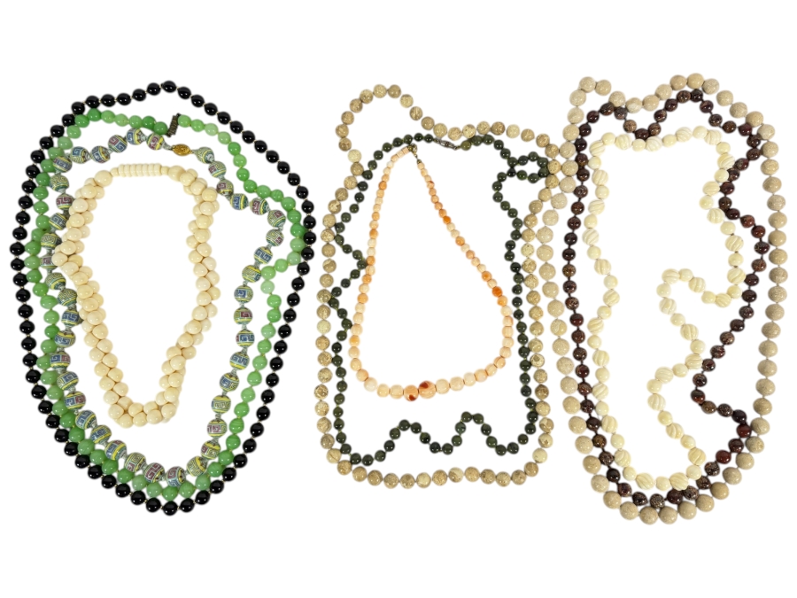 Collection Of Vintage Necklaces of Various Stones and Materials