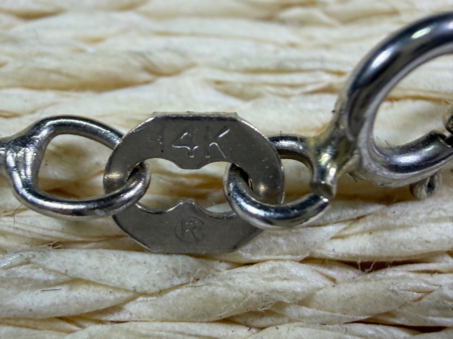 Vintage 14K White Gold 18' Box Link Chain Necklace 1.5g [Photo 3]
