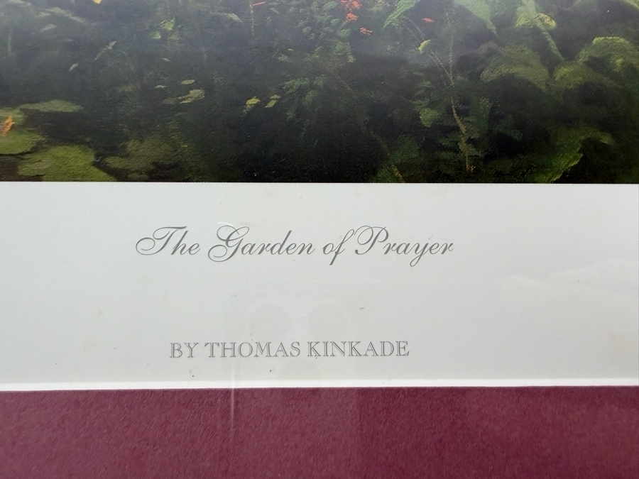 Thomas Kinkade The Garden Of Prayer Limited Edition Lithograph 1163/4850 In Ornate Gold Finished Frame With Rose Accent Matting 25 X 20 Framed: 32 X 26 [Photo 3]