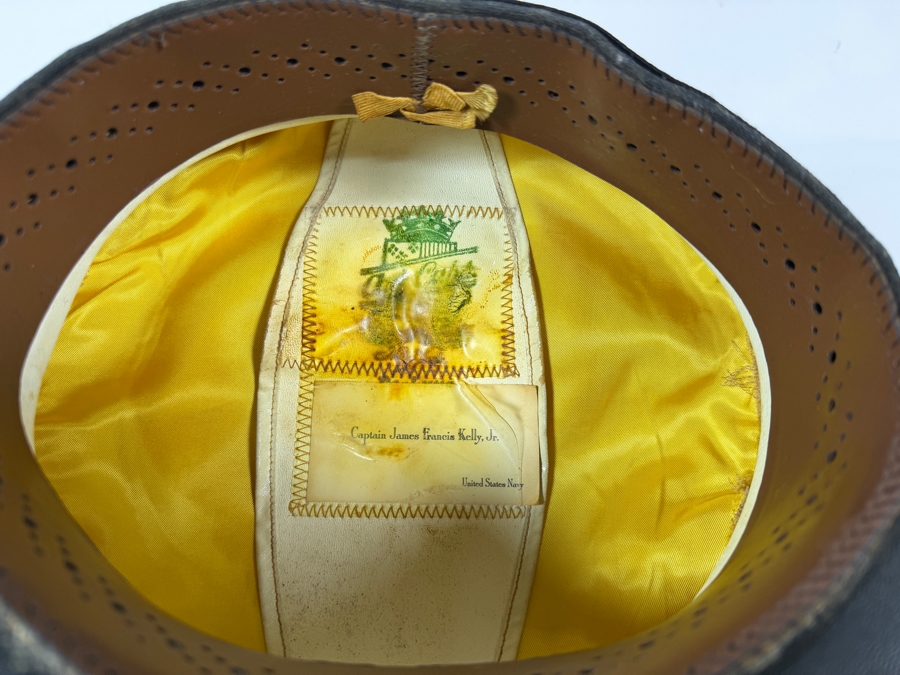 United States Navy Senior Officer Khaki Combination Visor Cap Named To Captain James Francis Kelly, Jr. [Photo 5]