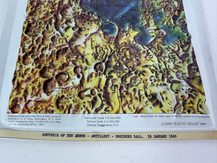 Vintage 1961 Army Map Service United States Army Corps Of Engineers Mare Nectaris And Vicinity Lunar Plastic Relief Map 1969 Ball Souvenir 10 X 14 [Photo 6]