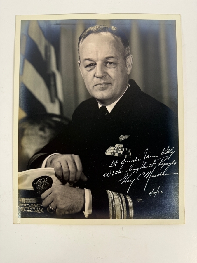 Pair Of Autographed United States Navy Officer Photographic Portraits Dedicated To Captain James Francis Kelly, Jr. Consisting Of Vice Admiral Samuel L. Gravely, Jr. (First African American US Navy Ship Officer) And Vice Admiral Ray C. Needham [Photo 4]