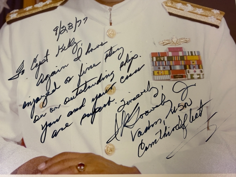 Pair Of Autographed United States Navy Officer Photographic Portraits Dedicated To Captain James Francis Kelly, Jr. Consisting Of Vice Admiral Samuel L. Gravely, Jr. (First African American US Navy Ship Officer) And Vice Admiral Ray C. Needham [Photo 3]