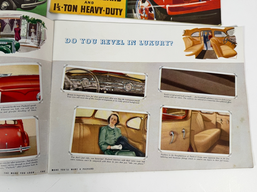 Lot Of Four Vintage 1939 To 1940 American Automotive Sales Brochures Including Plymouth Commercial Cars Dodge Trucks Graham And Packard One-Ten And One-Twenty [Photo 5]