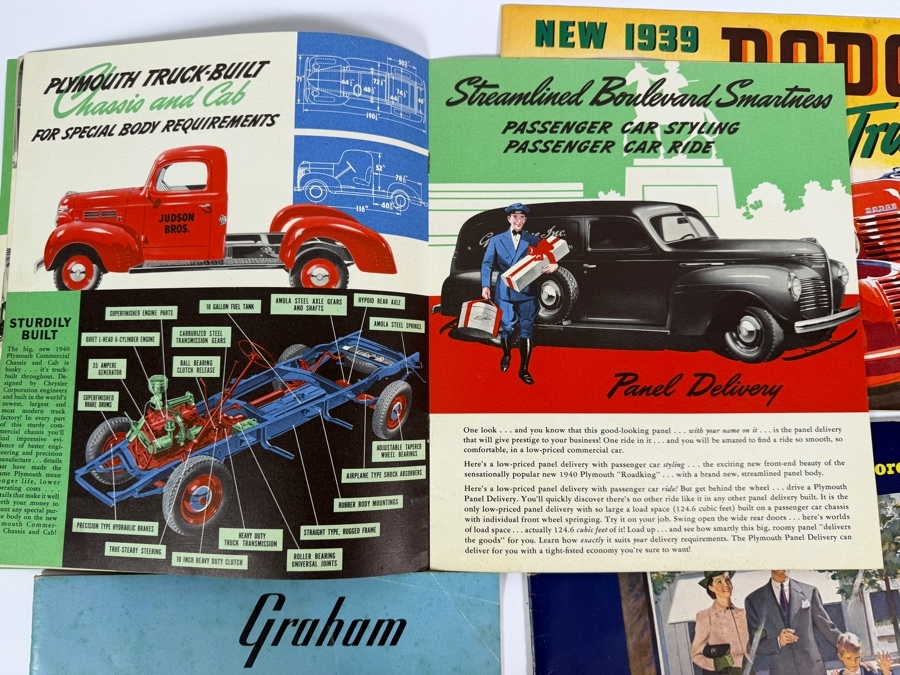 Lot Of Four Vintage 1939 To 1940 American Automotive Sales Brochures Including Plymouth Commercial Cars Dodge Trucks Graham And Packard One-Ten And One-Twenty [Photo 11]