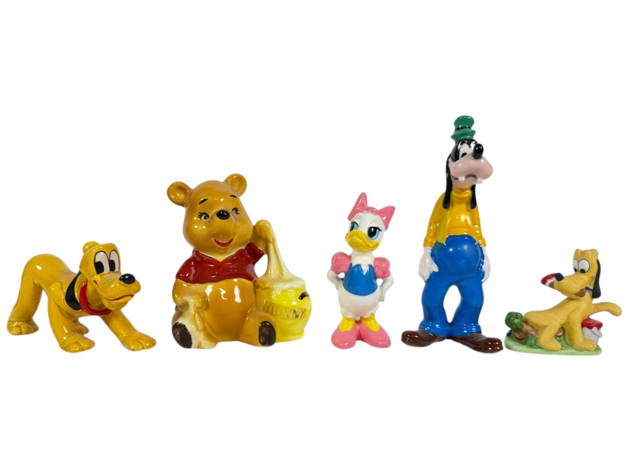 (5) Vintage Disney Figurines (4 are Made in Japan) 3' - 5.5'H