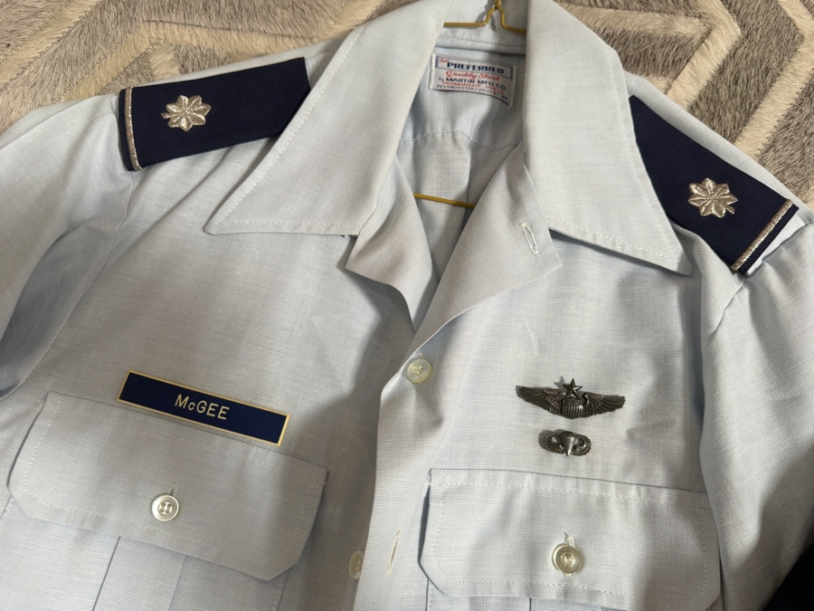Just Added - William 'Buster' McGee USAF Officer's Service Dress Uniform with Multi-row Ribbon Bar, Senior Parachutist Wings, Senior Pilot Badge and Jacket [Photo 7]