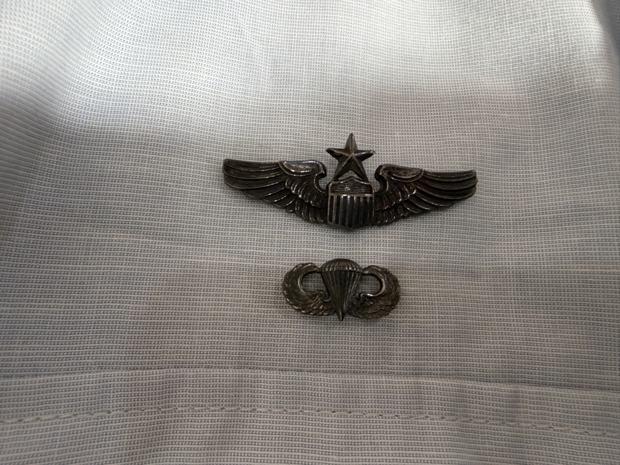 Just Added - William 'Buster' McGee USAF Officer's Service Dress Uniform with Multi-row Ribbon Bar, Senior Parachutist Wings, Senior Pilot Badge and Jacket [Photo 8]